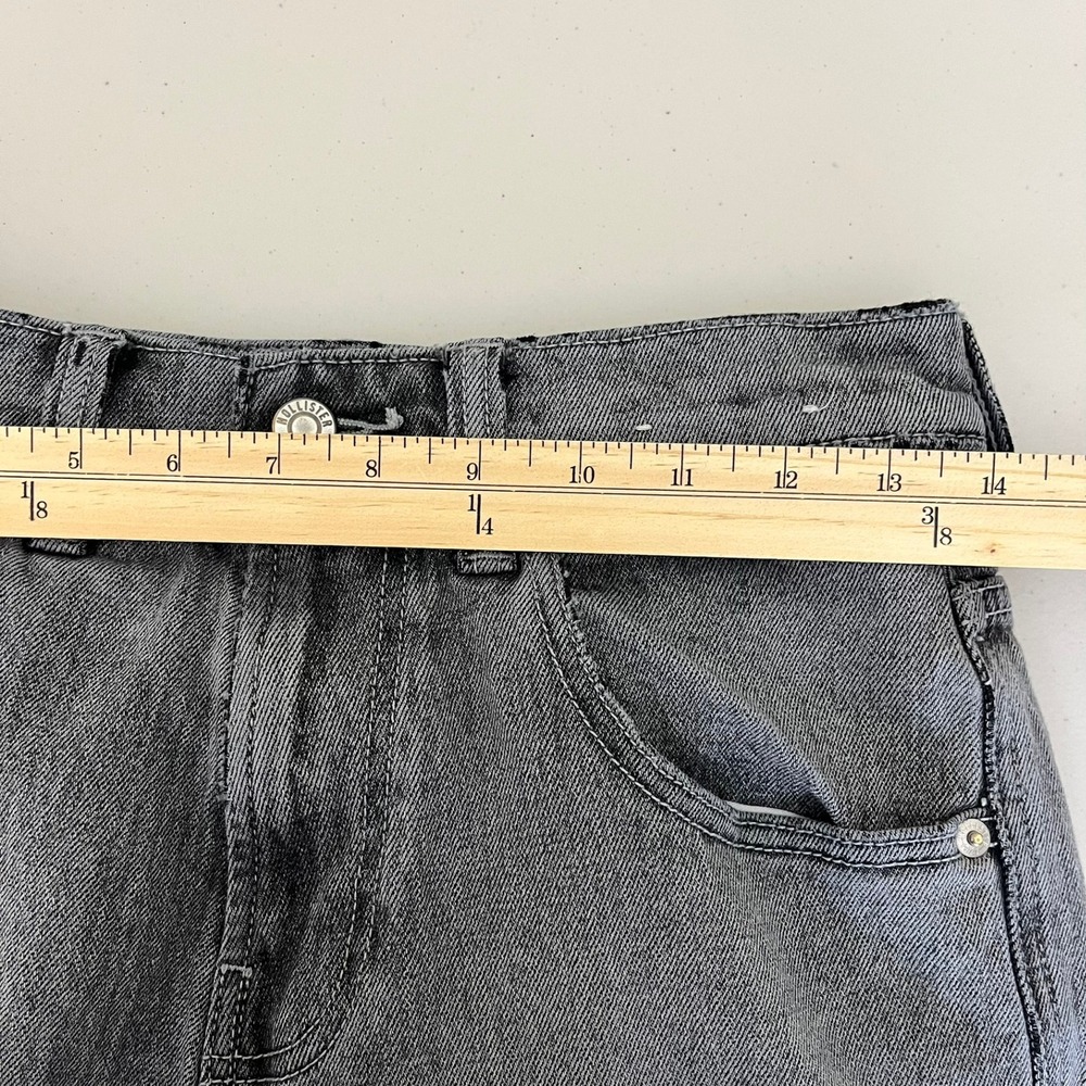 Hollister Super Baggy Snake Graphic Jeans Faded Gray Wide Leg Womens Size 28 - Picture 12 of 15